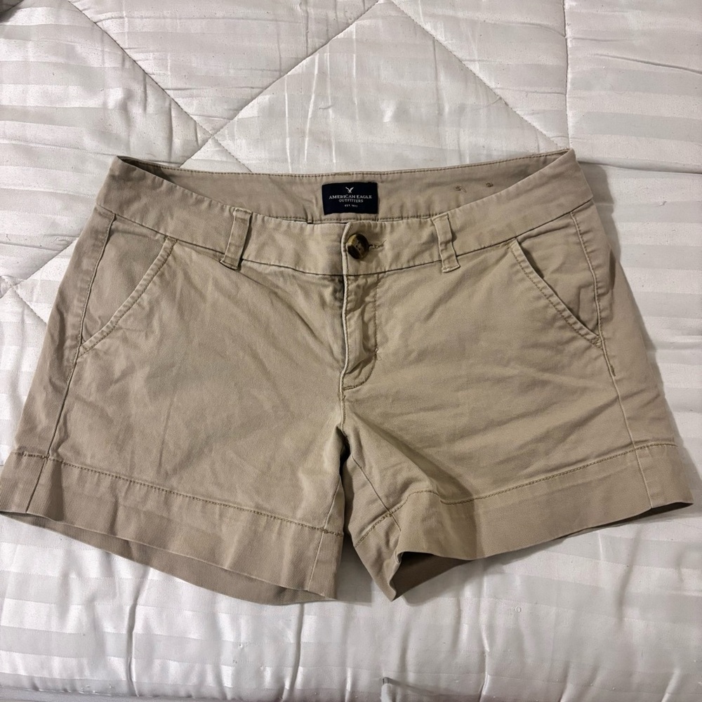 Y2K American Eagle Midi Khalki Shorts